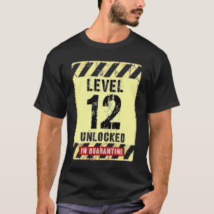 12th Birthday Boy Gamer LEVEL 12 UNLOCKED in Quara T-Shirt