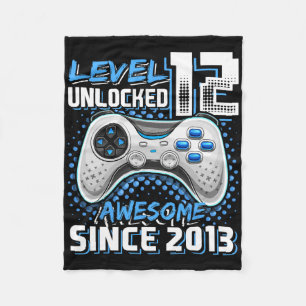 12th Birthday Boy Level 12 Gamer 12 Year Video Gam Fleece Blanket