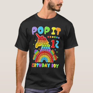 12th Birthday Boy Pop It Fidget Toy 12 Year Old Bi T-Shirt