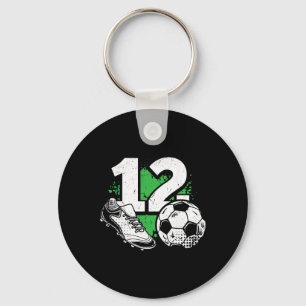 12th Birthday Boy Soccer Player Football 12 Years Key Ring