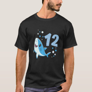 12th Birthday Boys Shark 12 years Old Ocean Shark  T-Shirt