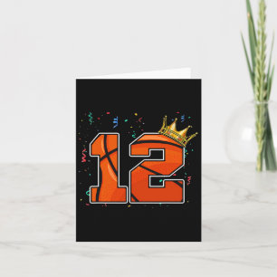 12th Birthday Bysketbyll Big Number 12 Year Old Bo Card