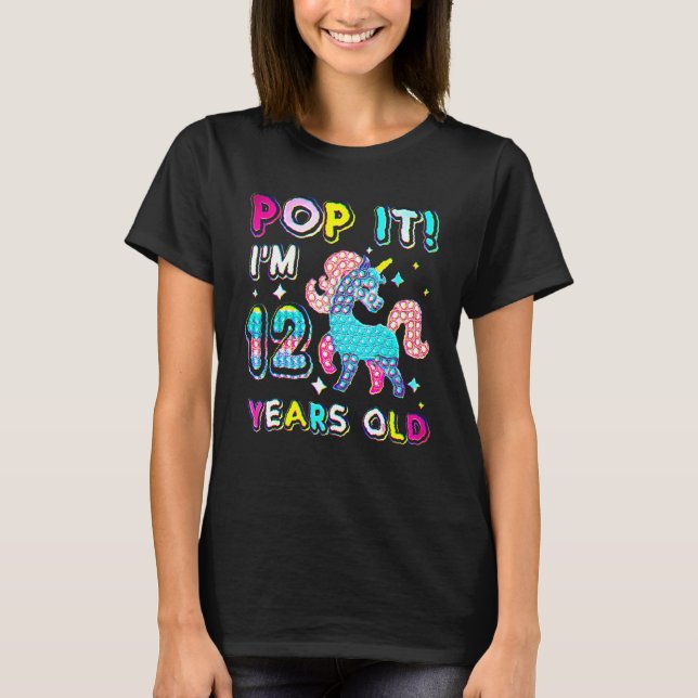 12th Birthday Fidget Toy Birthday Girl 12 Year Old T-Shirt (Front)