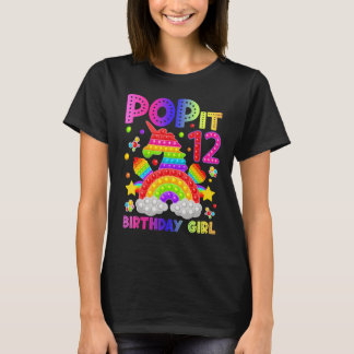 12th Birthday Fidget Toy Pop It Birthday Girl 12 Y T-Shirt