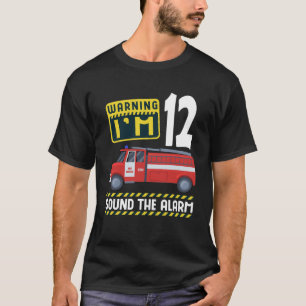 12th Birthday Fire Truck Firefighter Fireman 12 Ye T-Shirt