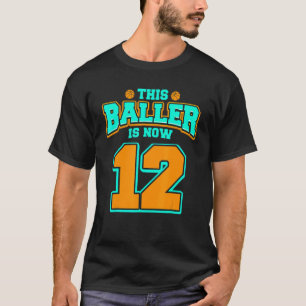 12th Birthday For Boys Basketball 12 Years Old Ki T-Shirt