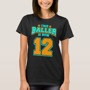 12th Birthday For Boys Basketball 12 Years Old Kid T-Shirt