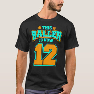 12th Birthday For Boys Basketball 12 Years Old Kid T-Shirt