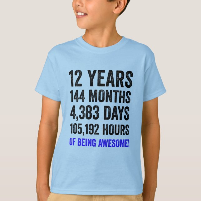 12th Birthday // Funny Boy’s Birthday Countdown T-Shirt (Front)