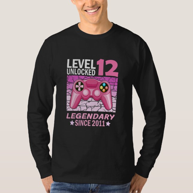 12th birthday gamer girlborn in 2011 T-Shirt (Front)