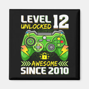 12th Birthday Gift Level 12 Unlocked Awesome 2010 Magnet