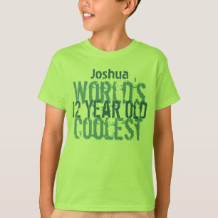 12th Birthday Gift World's Coolest 12 Year Old Boy T-Shirt