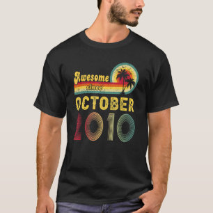 12th Birthday Gifts Awesome Since October 2010 12  T-Shirt