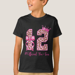 12th Birthday Girl Nk Coquette Bow Leopard 12 Year T-Shirt