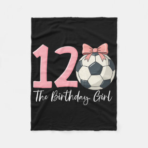 12th Birthday Girl Soccer Byll Coquette Pink 12 Fleece Blanket
