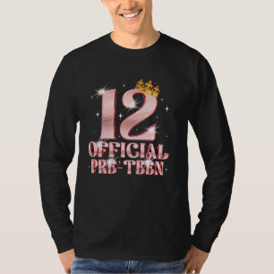 12th Birthday Girls 12 Years Old Official PRE-TEEN T-Shirt