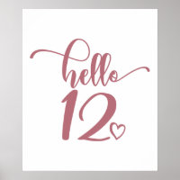 12th Birthday Girls Hello 12 Cute 12 Years Twelve