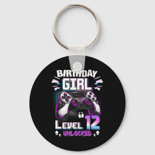 12th Birthday Girls Level 12 Unlocked 12 Years Old Key Ring