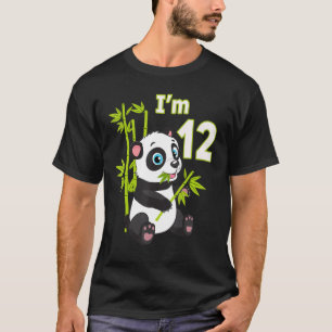 12th Birthday Girls Panda Birthday Outfit T-Shirt