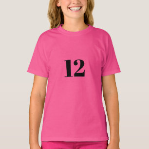 12th Birthday Happy Twelve Pink Custom Age Gift  T-Shirt