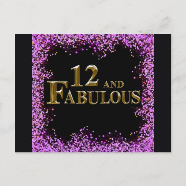 12th  Birthday  Holiday Postcard (Front)