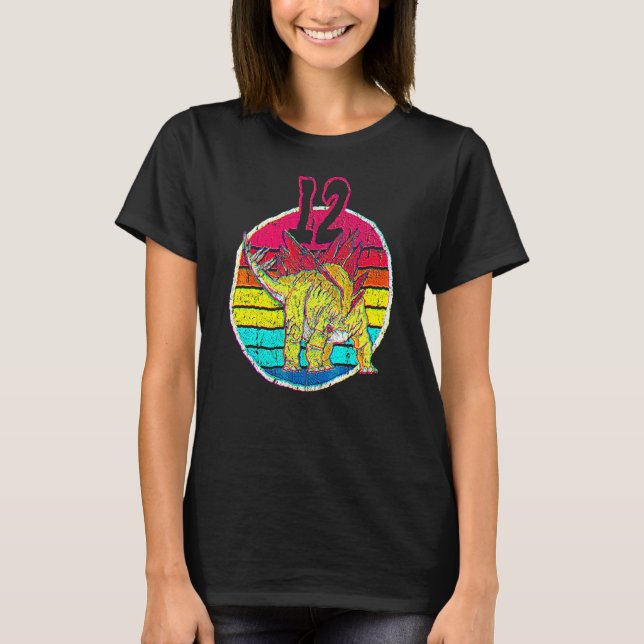 12th Birthday I Stegosaurus Stenops I Family Match T-Shirt (Front)
