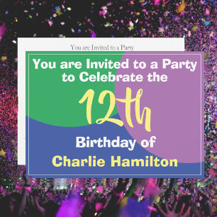 12th Birthday Invitation