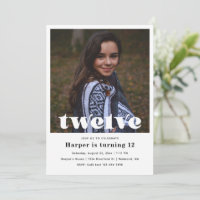 12th Birthday Invitation | Minimalist Birthday