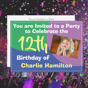 12th Birthday Invitation with Photo