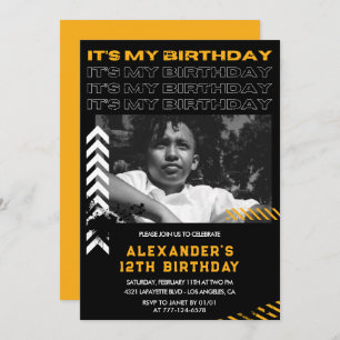 12th birthday invitations boy Photo Spray paint