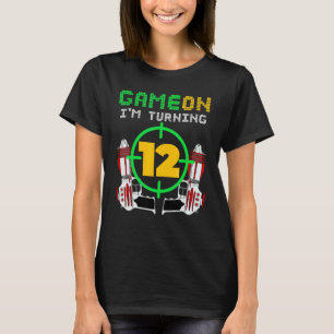 12th Birthday Laser Tag Birthday Game On I'm Turni T-Shirt
