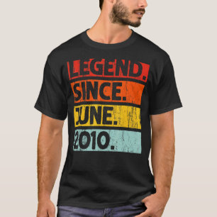 12th Birthday  Legend Since June 2010 12 Years Old T-Shirt