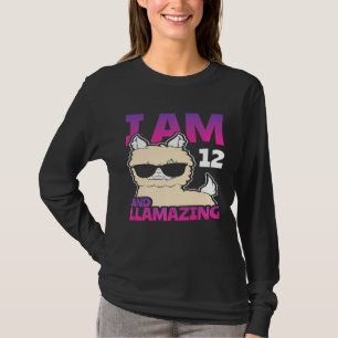 12th Birthday Llama 12 Years Old Awesome Since 200 T-Shirt