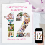 12th Birthday Number 12 Pink Photo Collage Card<br><div class="desc">Personalised 12th Birthday Card with photo collage in the shape of the number 12. The template is set up for you to add your pictures, which will be displayed in a portrait, landscape and square formats to give you plenty of lessons in your favourite photos. You can also edit the...</div>