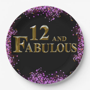 12th Birthday Paper Plate