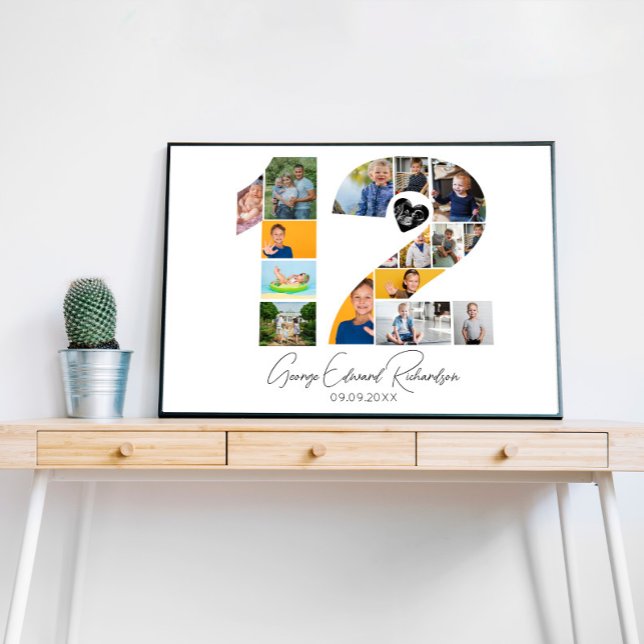 12th Birthday Photo Collage Poster Keepsake (Creator Uploaded)