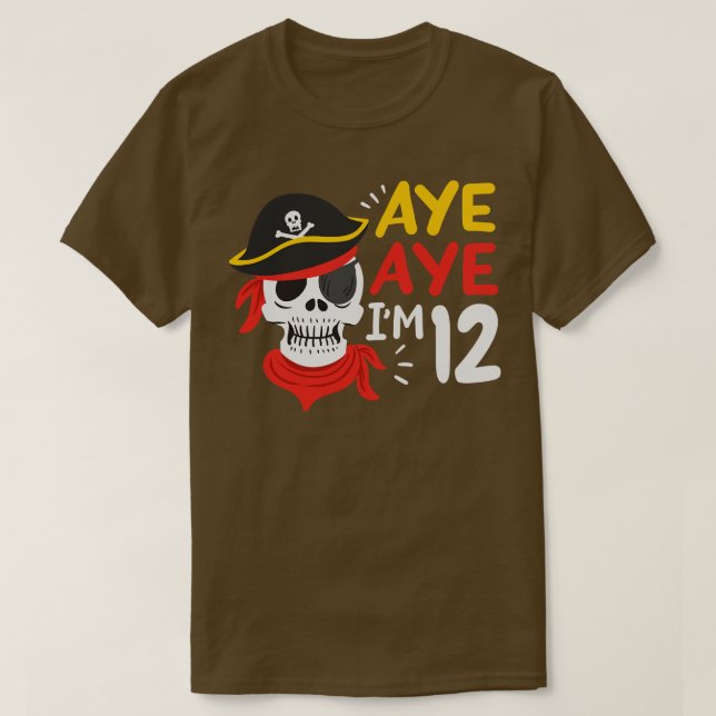 12th Birthday Pirate T-Shirt (Design Front)