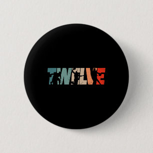 12th Birthday Retro Basketball 12 Years Old Boy Gi 6 Cm Round Badge