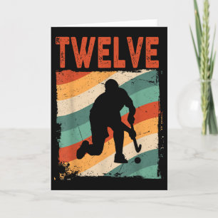 12th Birthday Retro Field Hockey 12 Years Old Boy Card