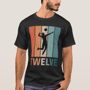 12Th Birthday Retro Gift Volleyball Girl Kids 12 Y T-Shirt