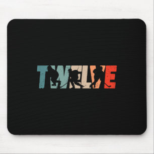 12th Birthday Retro Ice Hockey 12 Years Old Boy Gi Mouse Pad