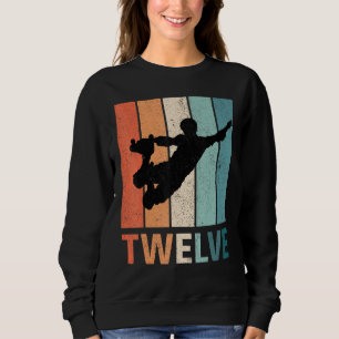 12th Birthday Retro Roller Skating Boys Girls 12 Y Sweatshirt