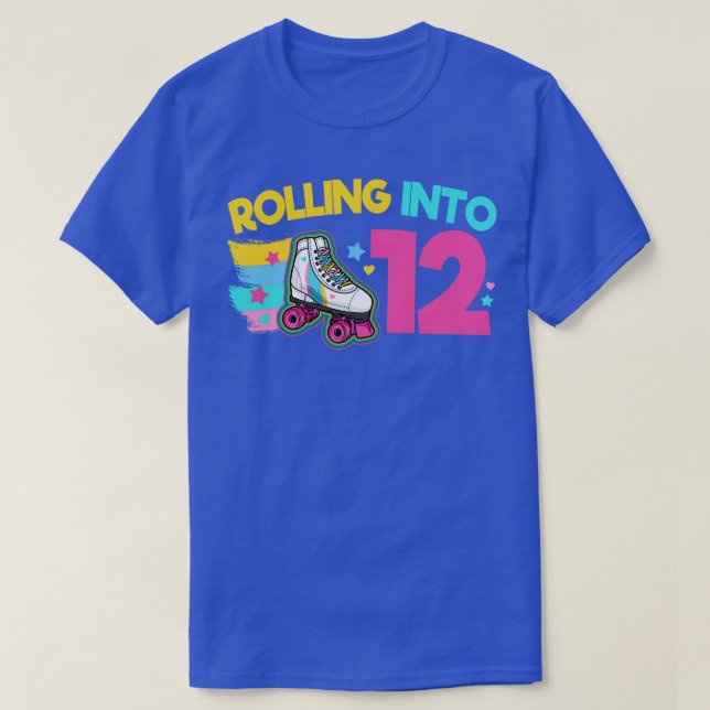 12th Birthday Roller Skates T-Shirt (Design Front)