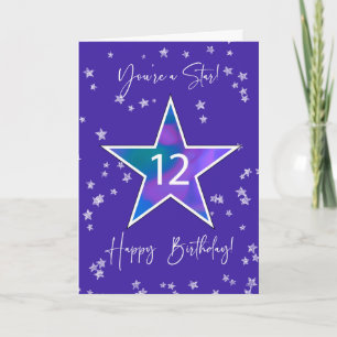 12th Birthday Shining Star for Tweens or Teens Card