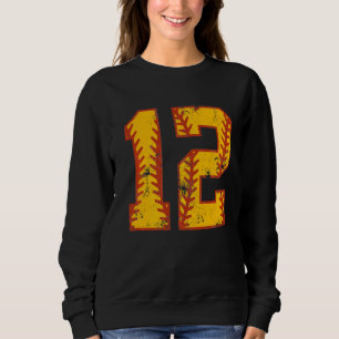 12th Birthday Softball  Bdy 12 Year Old Girl Sweatshirt
