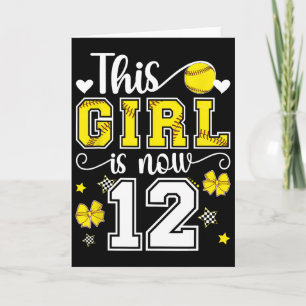 12th Birthday Softll Girl 12 Year Old Softll Playe Card