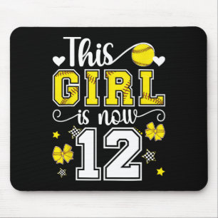 12th Birthday Softll Girl 12 Year Old Softll Playe Mouse Pad