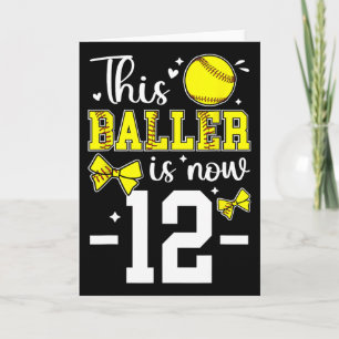 12th Birthday Softll Girl Twelve Year Old Softll P Card