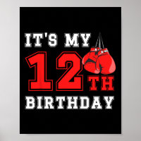 12th Boxing Birthday Party Twelve Year Old Boxer B