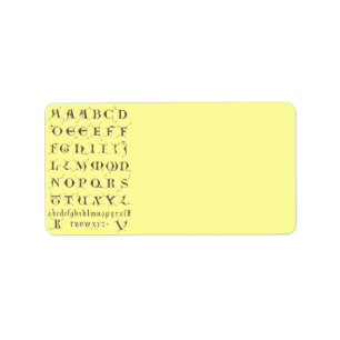 12th Century Alpahbet Address Label
